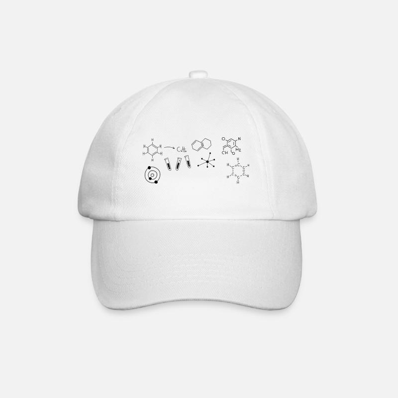 Chemistry Structural Formulas - Baseball Cap - white/white