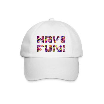 Have Fun (Text, Geometric Pattern, Colorful) - Baseball Cap - white/white - Front