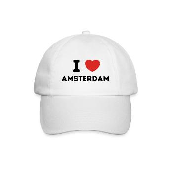 I Love with Heart Amsterdam - Baseball Cap - white/white - Front