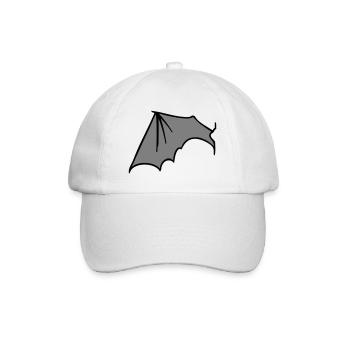 batwing_left_grey - Baseballkappe - Weiß/Weiß - Vorne