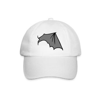 batwing_right_grey - Baseballkappe - Weiß/Weiß - Vorne