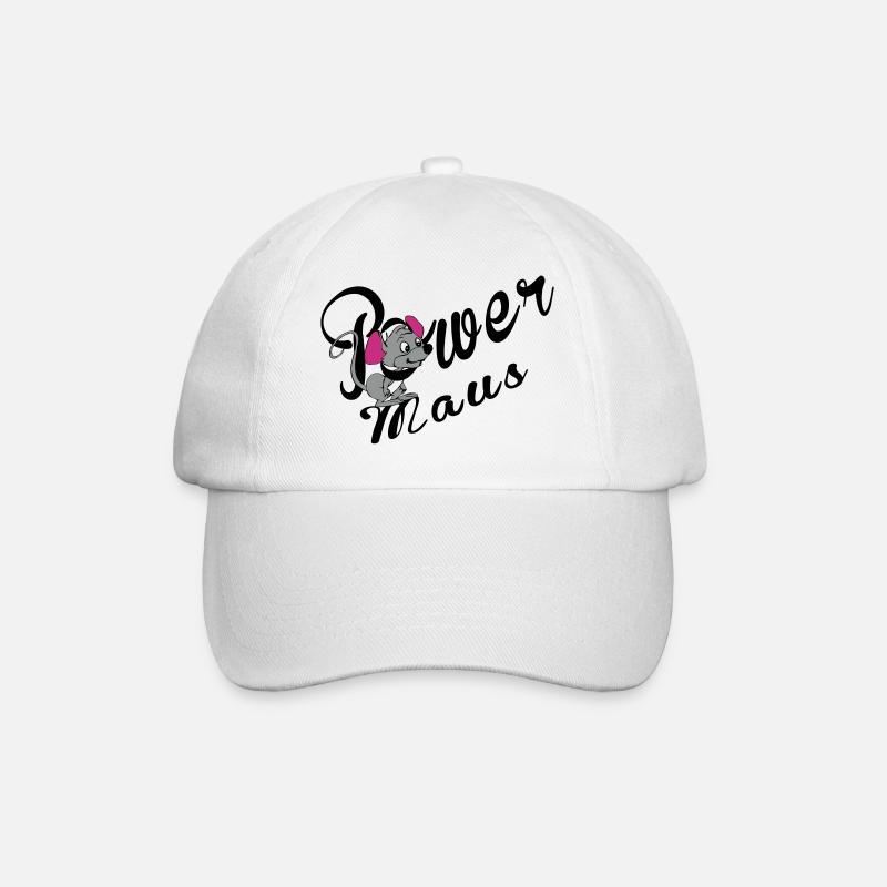 Power Maus - Baseballkappe - Weiß/Weiß