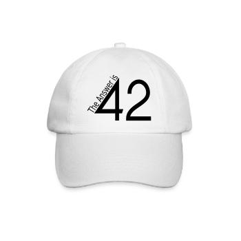 the answer is 42 - Baseballkappe - Weiß/Weiß - Vorne