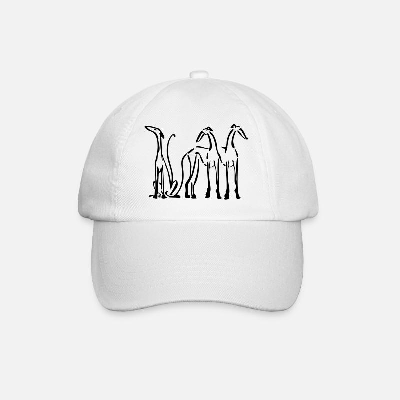 3 sighthounds - Baseball Cap - white/white