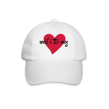 weil i Di mog -Herz - Baseballkappe - Weiß/Weiß - Vorne