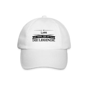 Mythos Legende Vorname Lars - Baseballkappe - Weiß/Weiß - Vorne