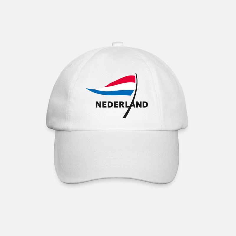 Nederland - Baseballkappe - Weiß/Weiß