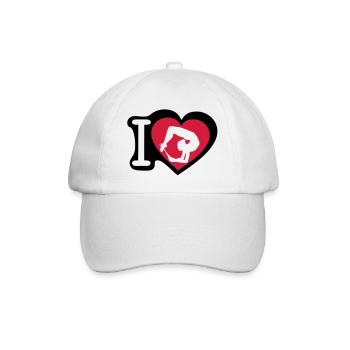 grs love heart heart gymnastique8 - Baseball Cap - white/white - Front