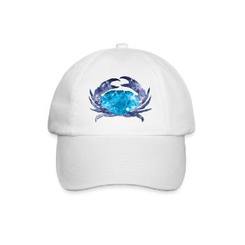 Zodiac Cancer with crystal armor crab - Baseball Cap - white/white - Front