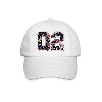 Number two 02 roses pattern - Baseball Cap - white/white - Front