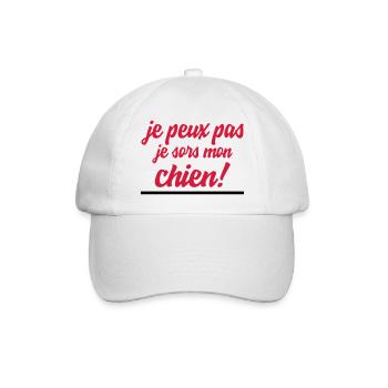 je peux pas je sors mon chien - Casquette classique - blanc/blanc - Devant