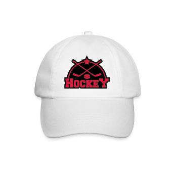 hockey_design_f2 - Baseballkappe - Weiß/Weiß - Vorne