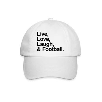 live love laugh and football - passion stade ou tv - Casquette classique - blanc/blanc - Devant