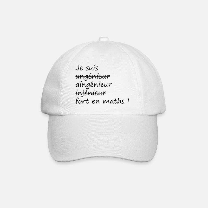 Je suis fort en maths - Casquette classique - blanc/blanc
