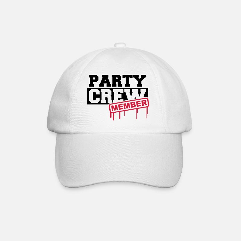 Party Crew Member - Baseballkappe - Weiß/Weiß