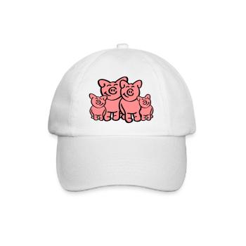Pig Family - Casquette classique - blanc/blanc - Devant