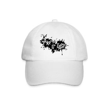 farbe tropfen graffiti klecks spritzer take it log - Baseballkappe - Weiß/Weiß - Vorne