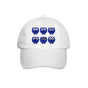 Funny Owl Faces | T-shirts printing - Baseball Cap - white/white - Front
