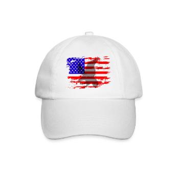 US Flagge mit Adler Greifvogel - Baseballkappe - Weiß/Weiß - Vorne