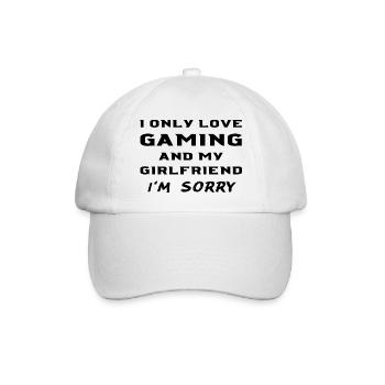 Ich liebe Gaming und meine Freundin Gamer Freund - Baseballkappe - Weiß/Weiß - Vorne