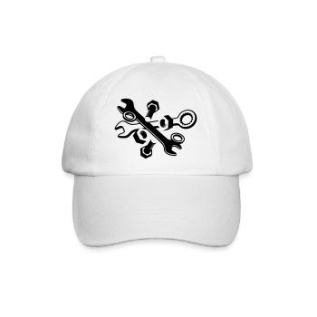 Screws, nuts and wrench - Baseball Cap - white/white - Front