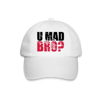 Logo U Mad BRO - Baseball Cap - white/white - Front
