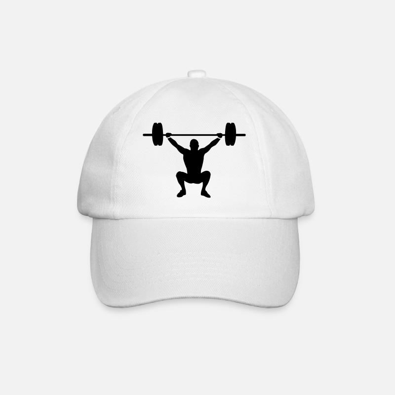 Gewichtheben - Baseballkappe - Weiß/Weiß