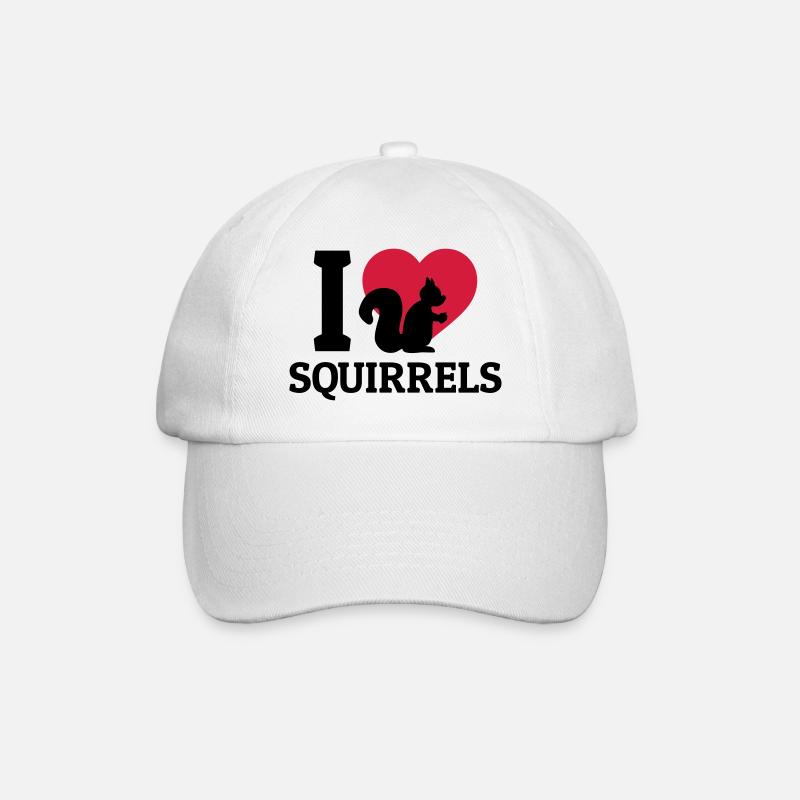 I love Squirrels - Baseballkappe - Weiß/Weiß