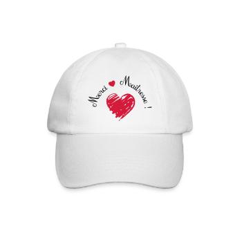 merci maîtresse coeur cadeau de fin d'année - Casquette classique - blanc/blanc - Devant