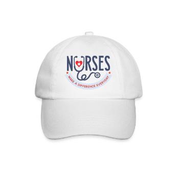 Nurses Make a Difference Everyday T-Shirt - Baseball Cap - white/white - Front