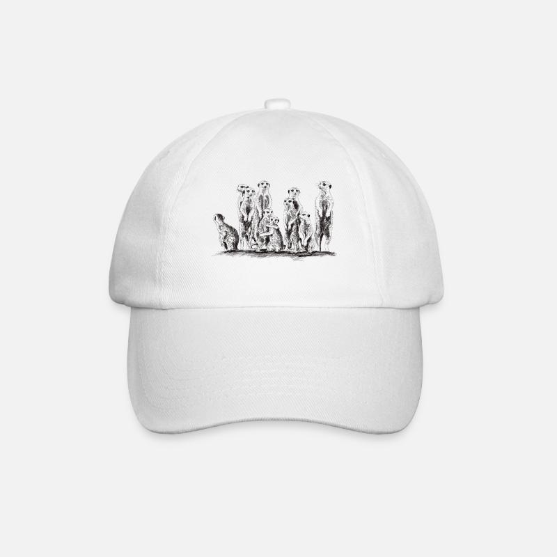 Meerkats - Baseball Cap - white/white
