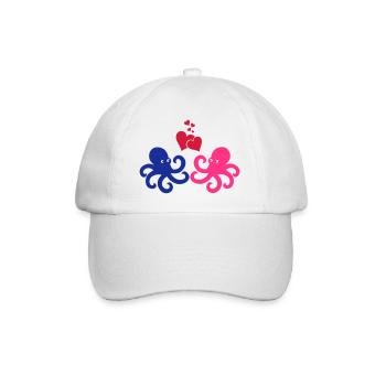 kraken_in_love_02 - Baseballkappe - Weiß/Weiß - Vorne