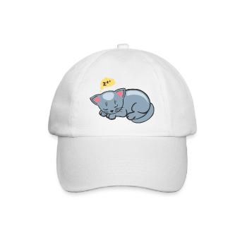 chat dort dormir ronron zzz dessin 2702 - Casquette classique - blanc/blanc - Devant