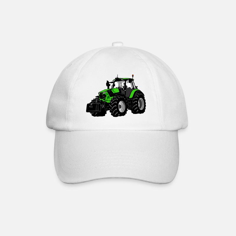 Traktor - Trecker - Schlepper - Landwirt - Baseballkappe - Weiß/Weiß