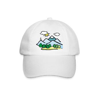 Nature Drawing, Hiking - Baseball Cap - white/white - Front