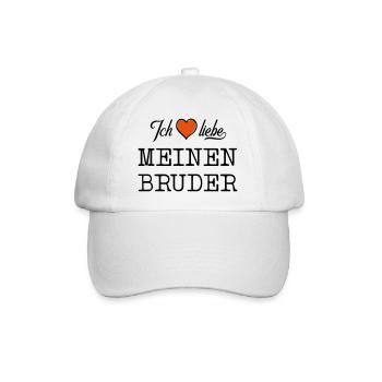 ich liebe meinen Bruder Herz - Baseballkappe - Weiß/Weiß - Vorne