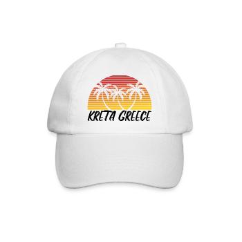 Kreta Griechenland - Baseballkappe - Weiß/Weiß - Vorne