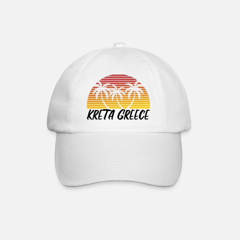 Kreta Griechenland - Baseballkappe - Weiß/Weiß