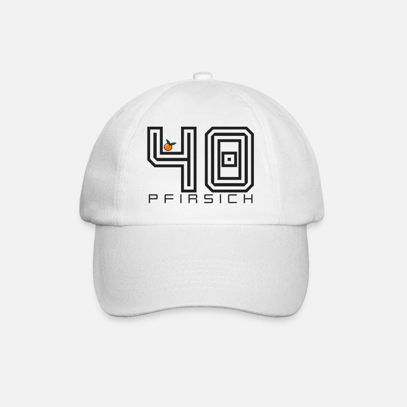 Pfirsich 40 Shirt Lustiger Geburtstag Spruch - Baseballkappe - Weiß/Weiß