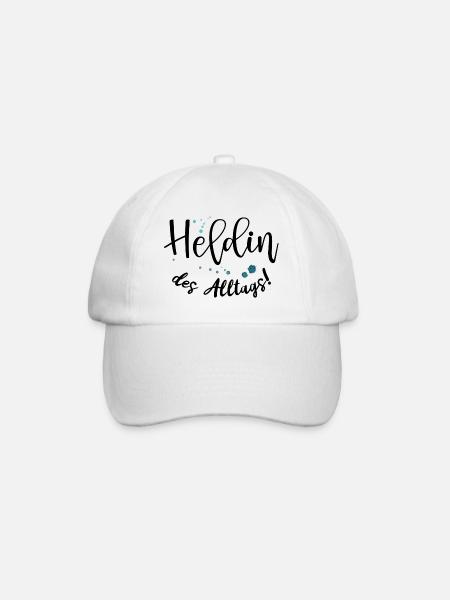 Spruch für Alltagsheldinnen: Heldin des Alltags - Baseballkappe - Weiß/Weiß