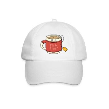 Tea Shirt - lustiges Tee-Liebhaber Motiv - Baseballkappe - Weiß/Weiß - Vorne