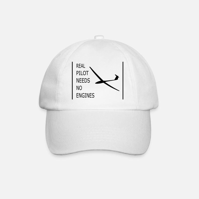 Segelflugzeug - Baseballkappe - Weiß/Weiß