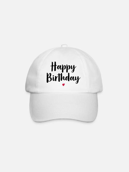 Hartelijk gefeliciteerd met je verjaardag - Baseballcap - wit/wit