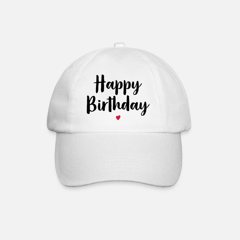 Happy Birthday Herz Geburtstag Geschenk - Baseballkappe - Weiß/Weiß