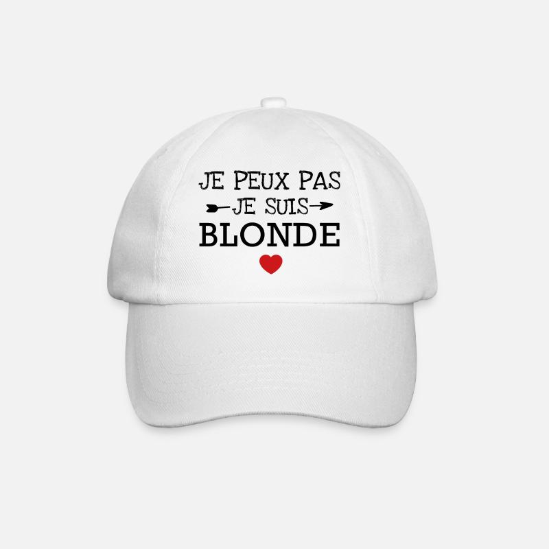 je peux pas je suis blonde - Casquette classique - blanc/blanc