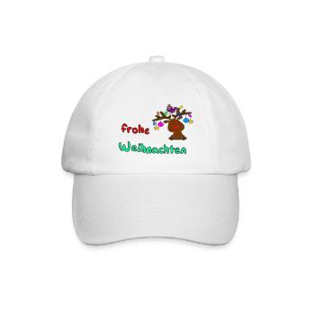 Rudolph wünscht frohe Weihnachten - Baseballkappe - Weiß/Weiß - Vorne