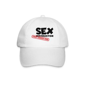 Sex Instruktor 1. Lektion kostenlos erste Lektion kostenlos # - Baseballkappe - Weiß/Weiß - Vorne