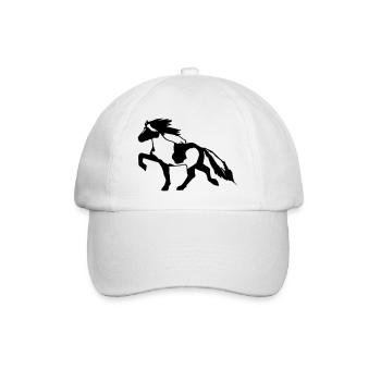 Icelandic Horse Tick 7, Pinto Riding Icelandic - Baseball Cap - white/white - Front