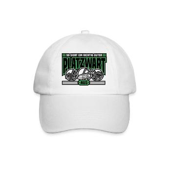 Platzwart Greenkeeper Rasenflüsterer Geschenk - Baseballkappe - Weiß/Weiß - Vorne