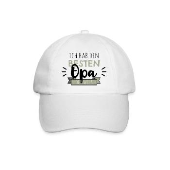 Ich hab den besten Opa der Welt - Baseballkappe - Weiß/Weiß - Vorne